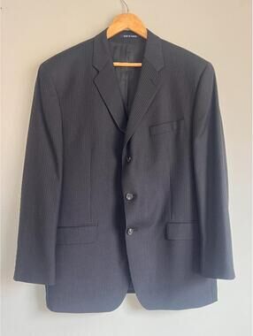 Chaps 100% Wool 3 Button Pin Stripe Blazer Suit Jacket Men's Size 44R